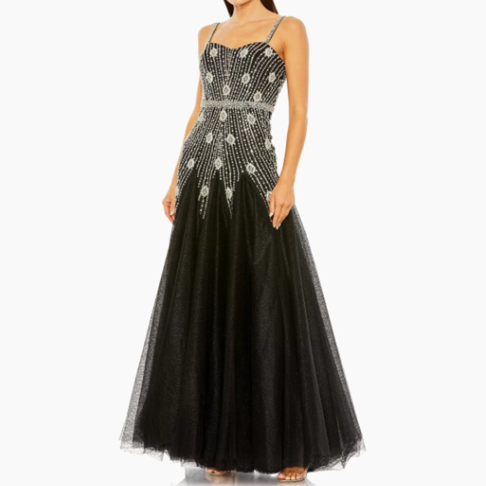 Mac Duggal  Embellished Tulle A-Line Gown